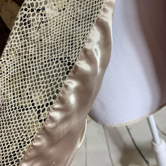 Leather Snakeskin Button Down Blouse Top Biker - Picture 6 of 9